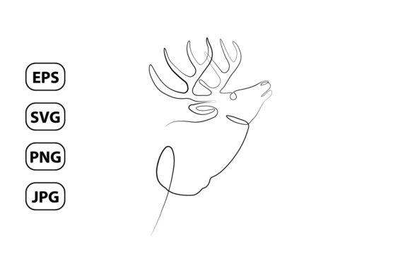 Download One Line Art Deer Graphic - Deer graphic Collection