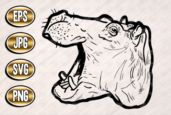 Download Hippo Illustration SVG - Hippo illustration Collection
