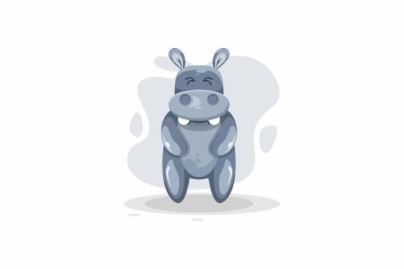 Download Cute Hippo Illustration Logo Design - Hippo illustration Collection